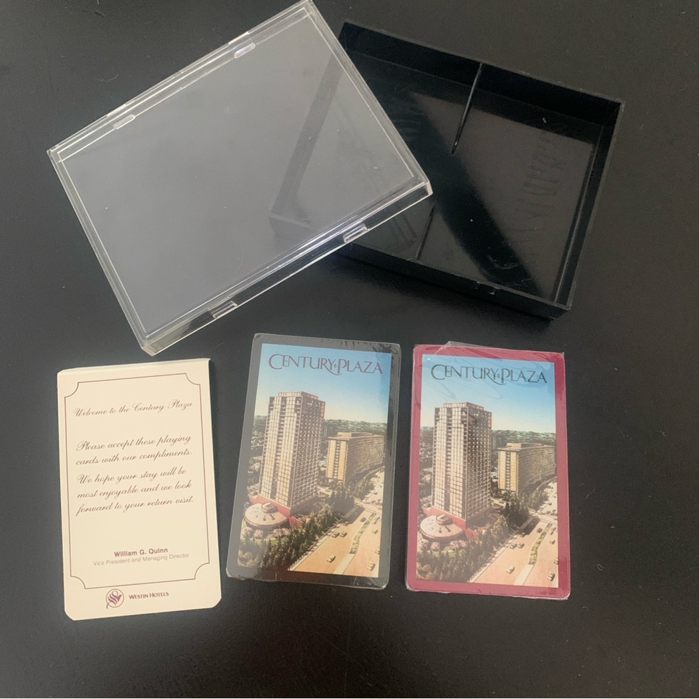 Vintage Playing Cards Century Plaza LA Double Pack New Sealed Decks Boxed 1978